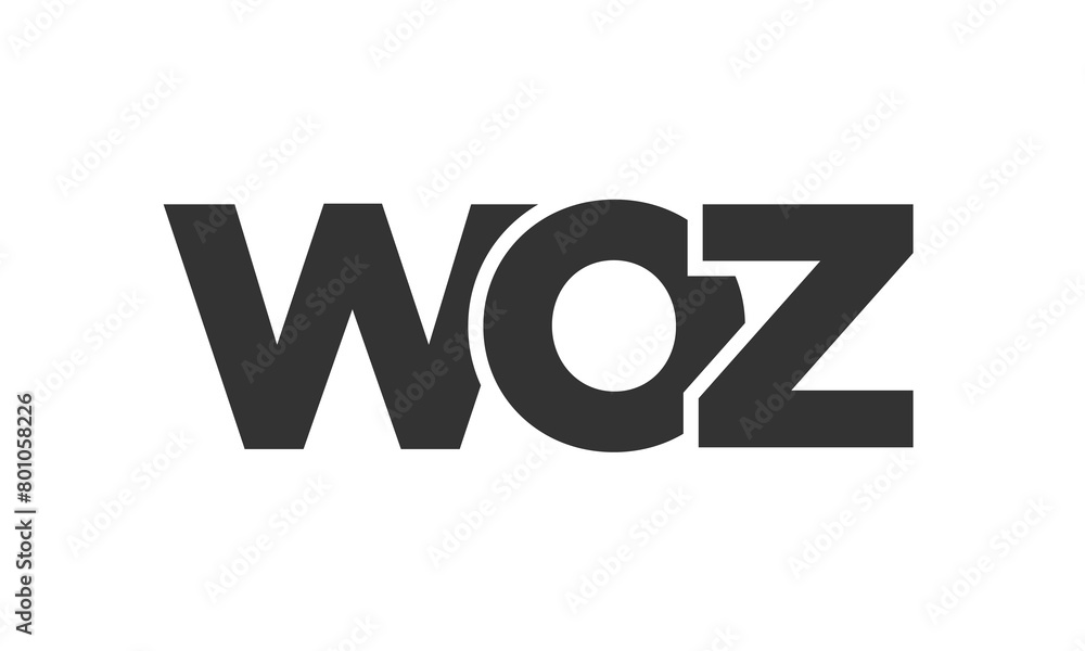 Fototapete woz logo design template with strong and modern bold text. initial based vector logotype featuring s