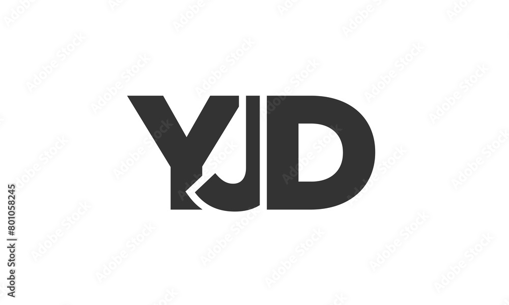 Poster yjd logo design template with strong and modern bold text. initial based vector logotype featuring s