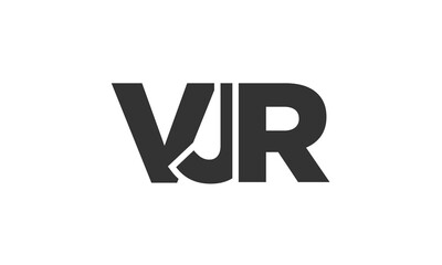 VJR logo design template with strong and modern bold text. Initial based vector logotype featuring simple and minimal typography. Trendy company identity.