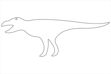Continuous one line art drawing of dinosaur brachiosaurus outline vector illustration