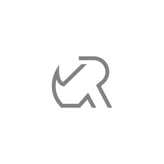 Creative rhino letter R logo design vector illustration 