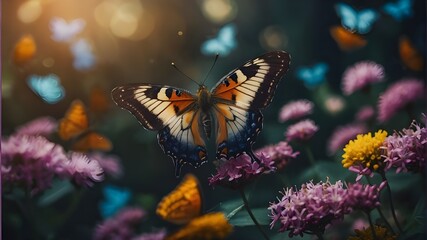 butterfly-filled background