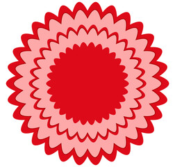 
Illustration of a red round flower