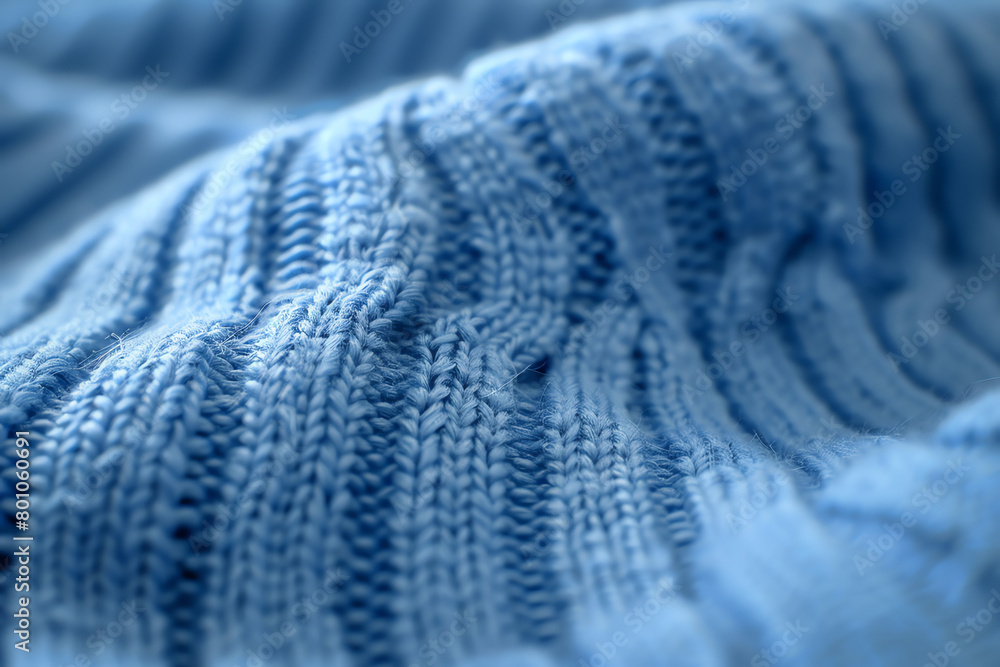 Aufkleber close-up of textured blue fabric showcasing intricate patterns and variations in light, creating a s