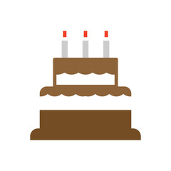 Birthday cake icon design template isolated illustration