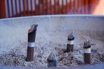 Burning Incense Sticks at Yakushiji Temple in Nara, Japan - 日本 奈良 薬師寺 お線香