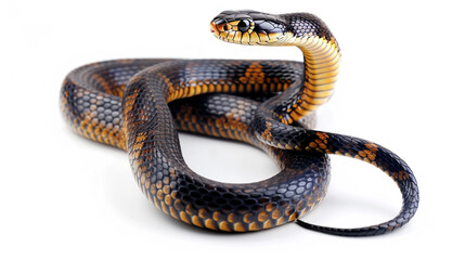 Obraz premium A stunning king cobra, alone against a white backdrop.