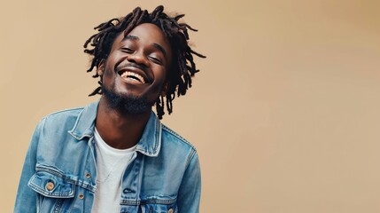Adult black man portrait, dressed in casual modern clothes, African-American male model posing front of the camera in studio, different people beauty, diversity concept, AI generated image