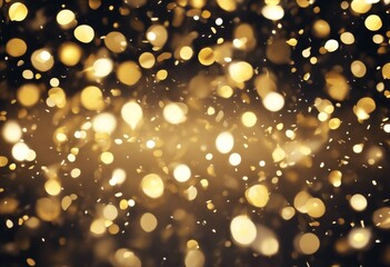 'gold black. banner focused. background abstract glitter lights. confetti glistering black night...
