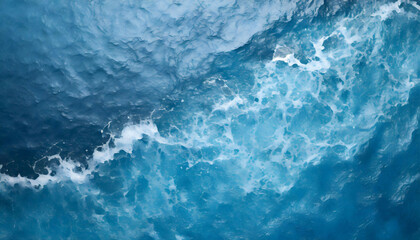 Fototapeta premium Aerial View of Ocean Waves. Generative AI