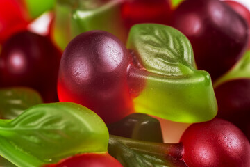 Fruit jelly candies in form of cherries