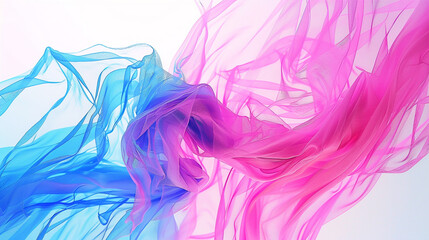 Cascading spectrum of neon pink and electric blue against a bright white backdrop.