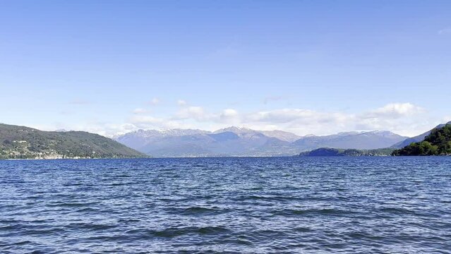 lago maggiore ad ispra italia, lake maggiore in ispra in italy 