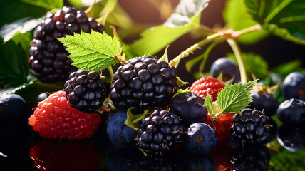 Freshness of nature sweet berry fruit in summer, AI Generative.