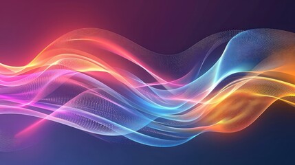Abstract background with colorful wavy lines, Elegant wave design ,Illustration of colorful wavy stripes, contemporary abstract background, Glowing neon waves, resembling a vibrant sea of color