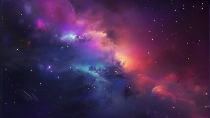 Fototapeta premium space galaxy in space background pink purple colors