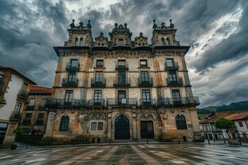 Fototapeta premium Stunning Architecture of Ourense City Hall on Plaza Mayor Square - A Captivating Landmark