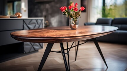table(only) furniture of modern Mid-Century design. aesthetic Real Estate Photography, perfect shape furniture and details
