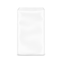 Packaging bag mockup. Vector illustration isolated on white background. Ready for your design. Suite for the presentation of pads, diaper, wet wipes, foods, household, etc. EPS10. © realstockvector