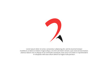 letter r slash abstract modern logo