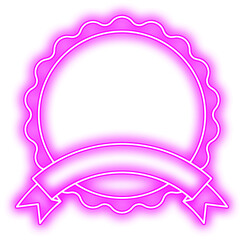 Purple Neon Award Badge Logo Design Element