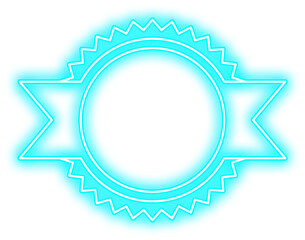 Blue Neon Award Badge Logo Design Element