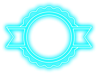 Blue Neon Award Badge Logo Design Element