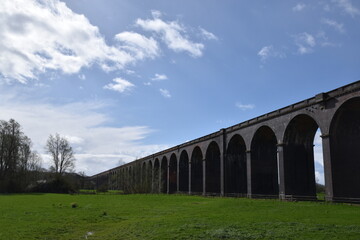 the arches of the harringworth viaduct (or welland viaduct) one of the longest railway viaducts...