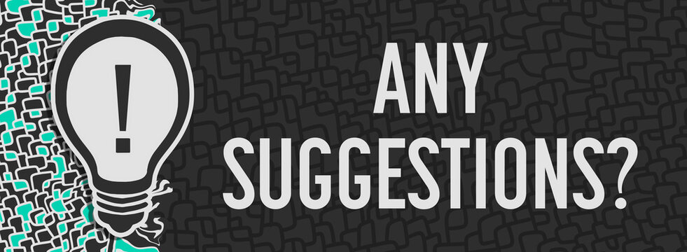 Any Suggestions Bulb Dark Turquoise Grid Text Horizontal 