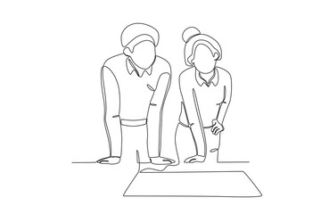 Continuous one line drawing about Colleagues working together and building good communication, Neighbor concept. Trendy one line drawing design vector illustration.
