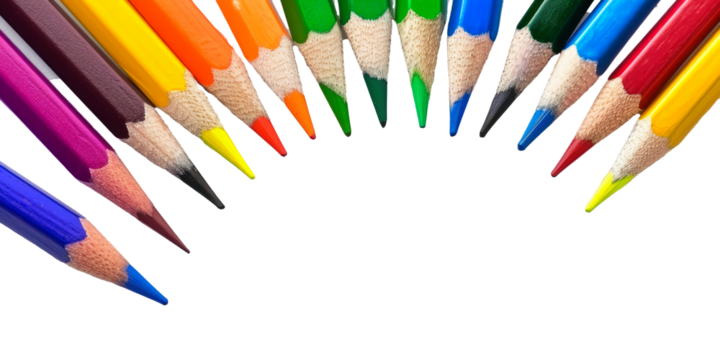 Color pencils isolated on white background