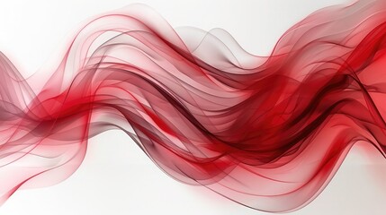 Abstract red stylish transparent flowing wave design background ,Vibrant red smoky background for graphic design projects and artistic presentations,3D rendering, Red luxury silk cloth floating  