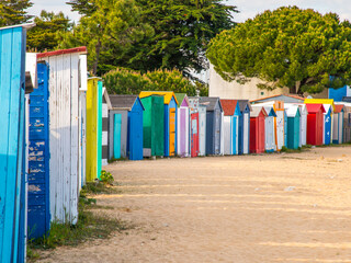 Naklejka premium Cabanes de plage de la Boirie à Saint Denis d'Oléron