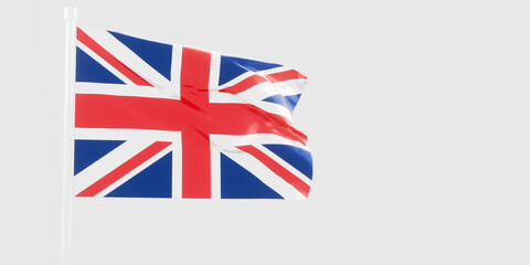 United Kingdom flag of silk-3D illustration. 3d render.
