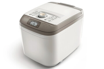 A versatile bread maker with multiple crust settings and a delay timer feature isolated on a solid white background.