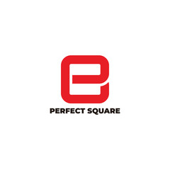 letter e square perfect simple logo vector