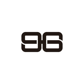 number 96 9g simple linked squares logo vector