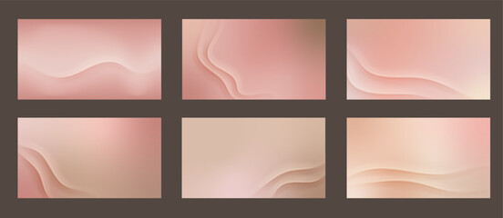 Fototapeta premium Nude gradient. Pastel nude background set, modern gradient vector design. Trendy screen.