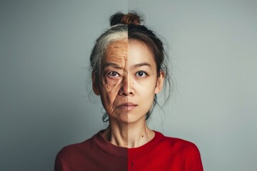 Aging studies on blonde biological differences highlight psychological aging and generational contrast in skin aging.