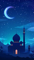 Flat background for islamic eid al-adha celebration