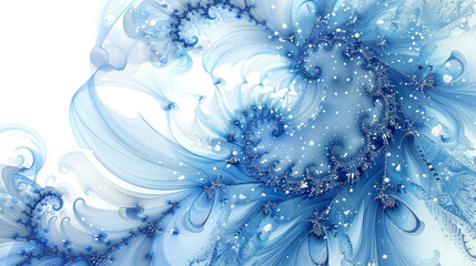 Azure blue celestial patterns, capturing cosmic beauty and wonder, isolated on solid white background."