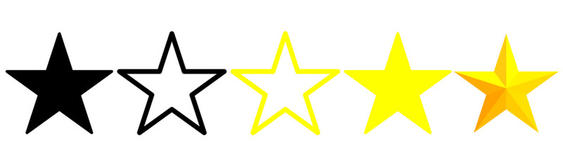 vector star icon set. solid fill and editable stroke (eps) star for rating, review, website, app, ui, award, feedback, rate, reviewing, vote winner, software, grade, product, service  etc concept.