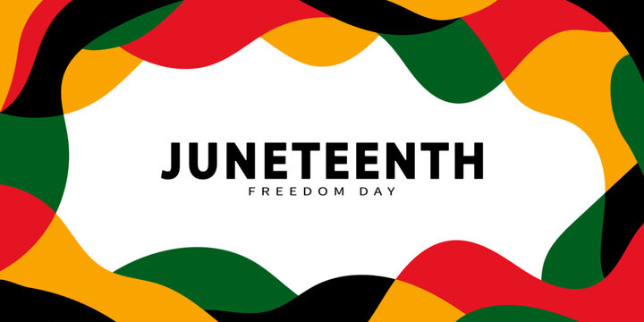 Juneteenth Freedom Day banner. June 19. Abstract template for banner, poster, cover, greeting card, and background. Abstract Vector Illustration