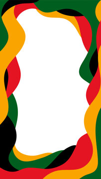 Blank abstract Juneteenth vertical frame. Freedom Day border. Black History Month. June 19. Place for text. Vector Illustration