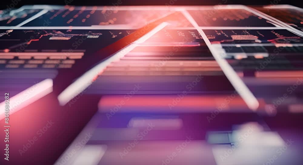 Poster abstract concept of financial analysis with digital graphs and charts