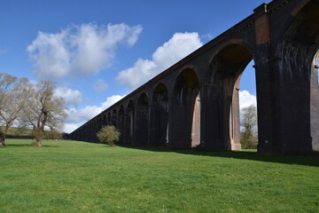 the arches of the harringworth viaduct (or welland viaduct) one of the longest railway viaducts...