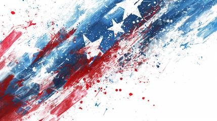 Artistic rendition of the American flag with a modern, grunge twist, perfect for patriotic celebrations