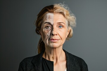Obraz premium Generational health divides in biological treatment focus on old age contrasts and aging portraits.