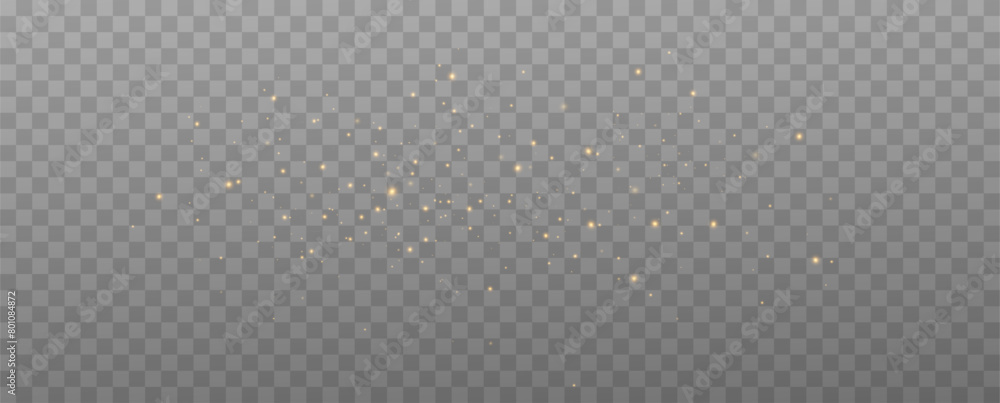 Poster golden sequins glow with many lights. glittering dust. luxurious background of golden particles.