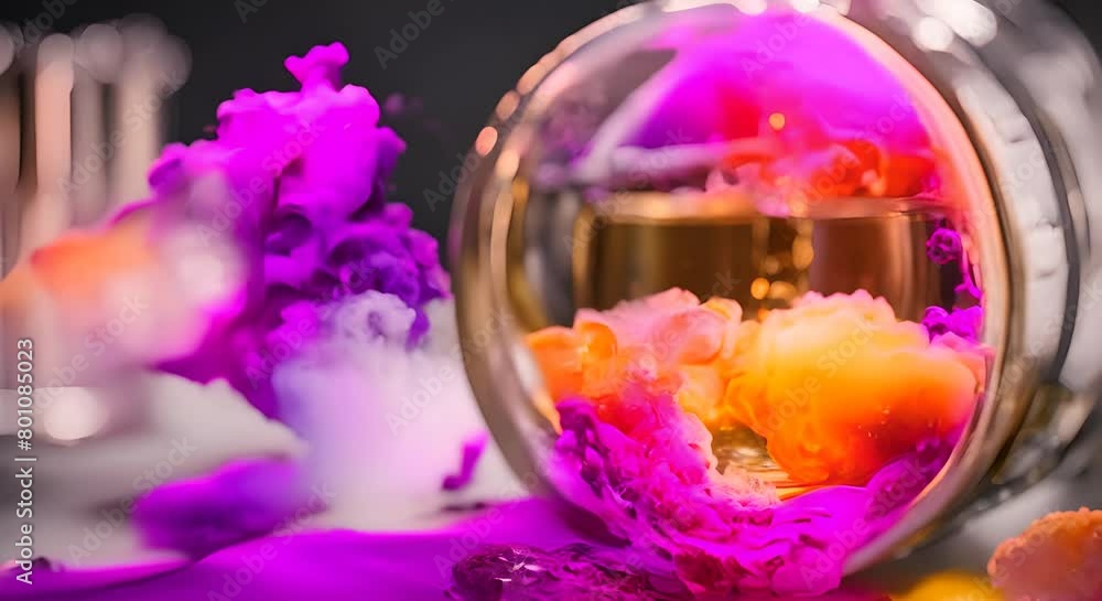 Poster each chemical reaction brings a new burst of color creating a constantly evolving and captivating di